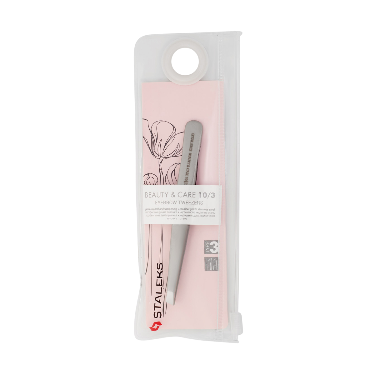 Eyebrow Tweezers Beauty & Care 10 Type 3 (Wide Beveled), cosmoporto