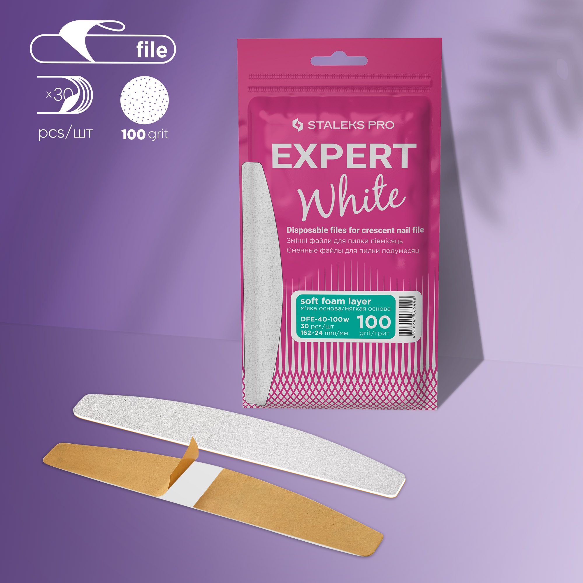 Disposable white files Expert 40 100, cosmoporto